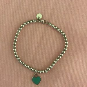 Tiffany & Co Enameled Heart Mini Bead Bracelet